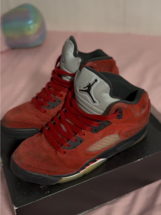Jordan Other - Jordan Men's Red and Black Suede Sneakers